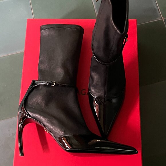Ferragamo Britt Mid-calf Stiletto Boots - Pointed Toe Black - US 11 / EU 41 NIB - Picture 2 of 12